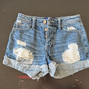 Hollister Ripped Blue Jean Shorts